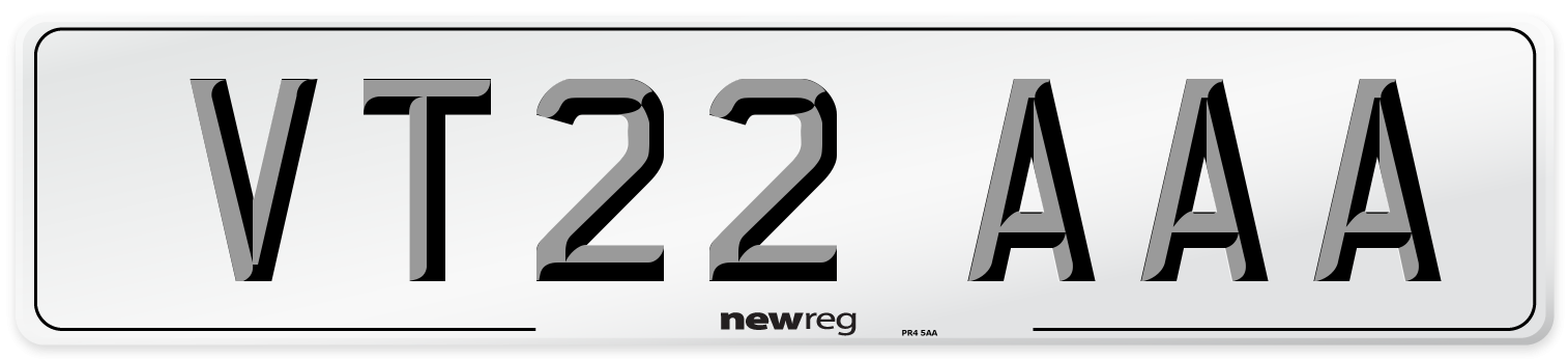 VT22 AAA Number Plate from New Reg